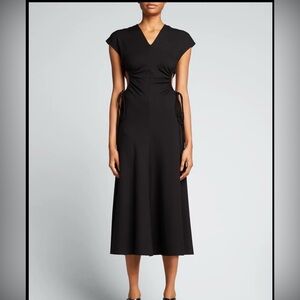 A.L.C. Elegant Black Midi Dress with Side Ties